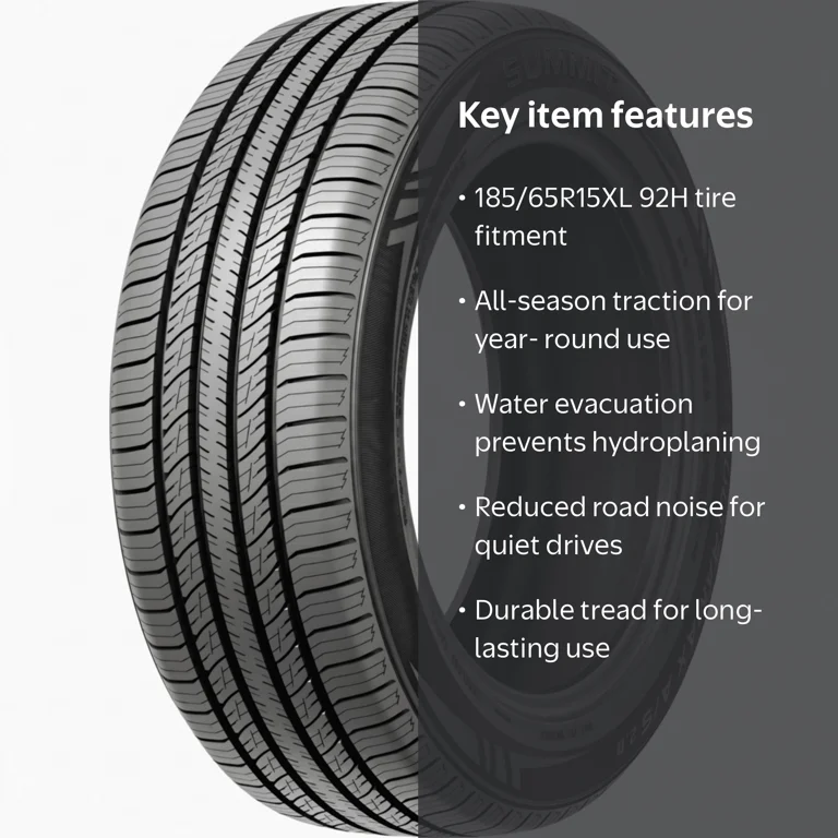 Summit Appliance, Passenger Tire, 185/65R15XL 92H, All-Season