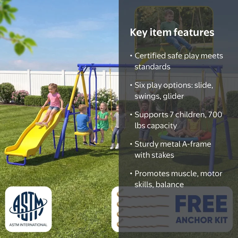 Metal Swing Sets for Backyard,Fashionsport Outfitters Heavy-Duty