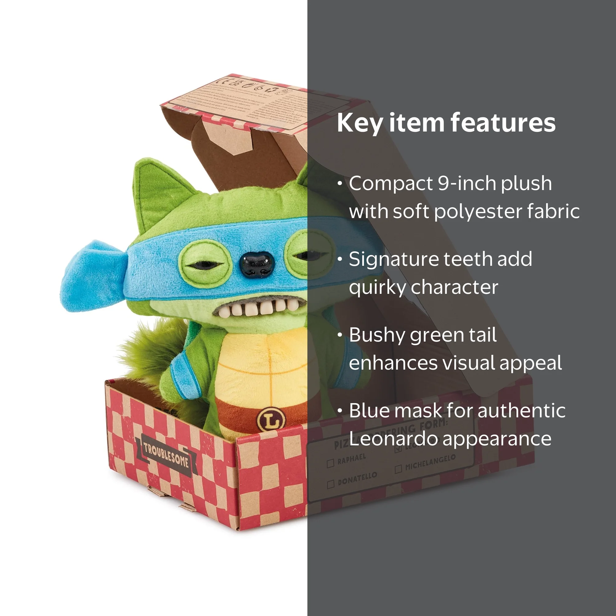 Fuggler, Nickelodeon TMNT Leonardo Plush Collection, 9 Inch Plush