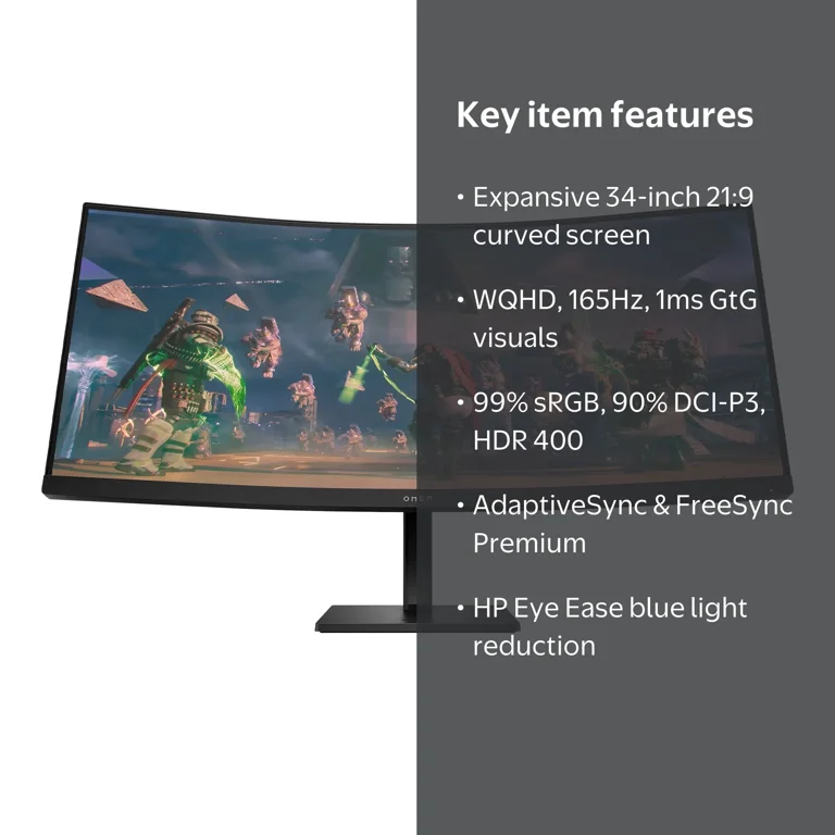 OMEN by HP 34 inch Ultrawide High Resolution WQHD 165Hz Curved