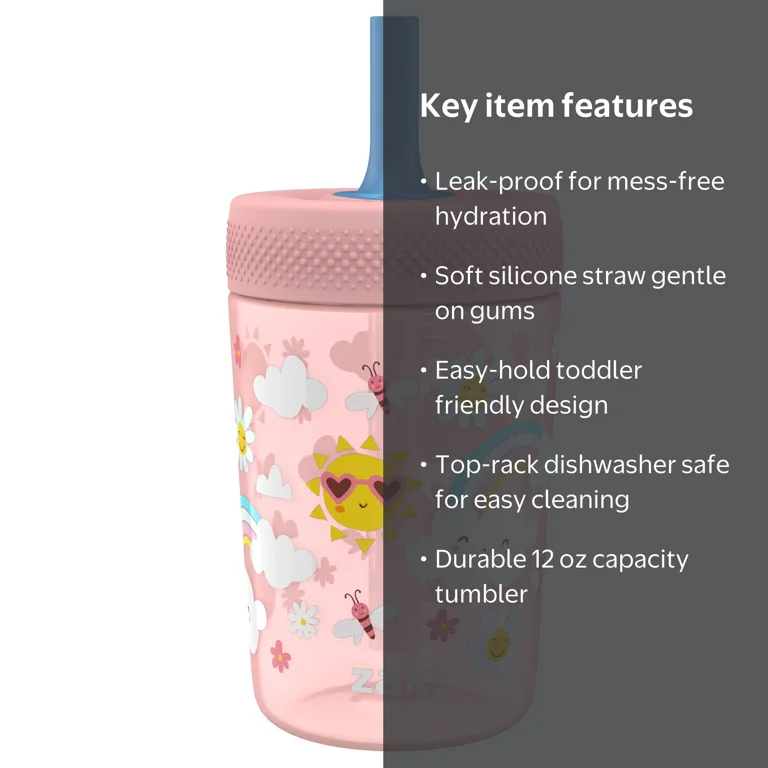 Zak Designs Capri Tumbler, 12oz, Soft Straw for Toddlers - Walmart.com
