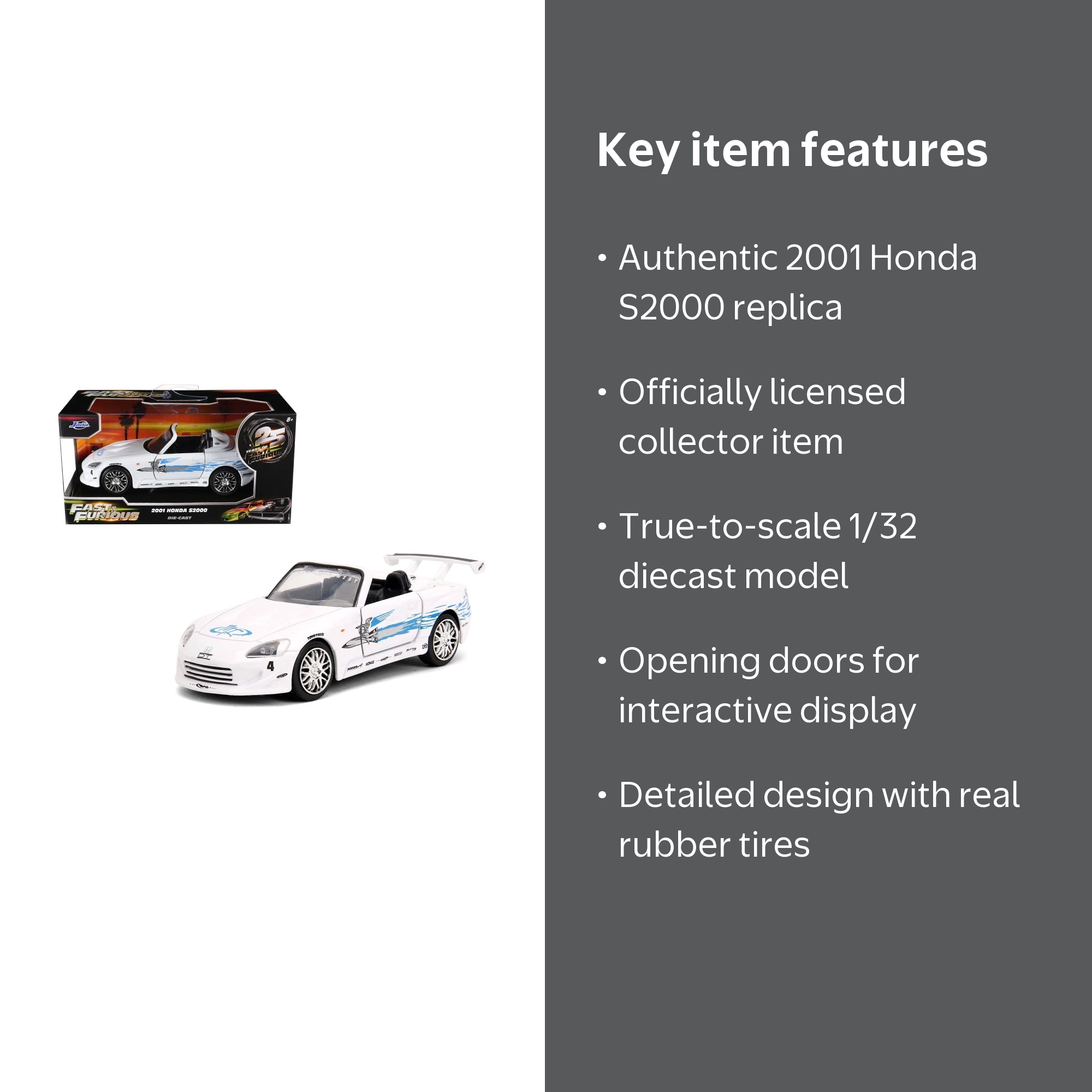 2001 Honda S2000 Convertible White with Graphics 