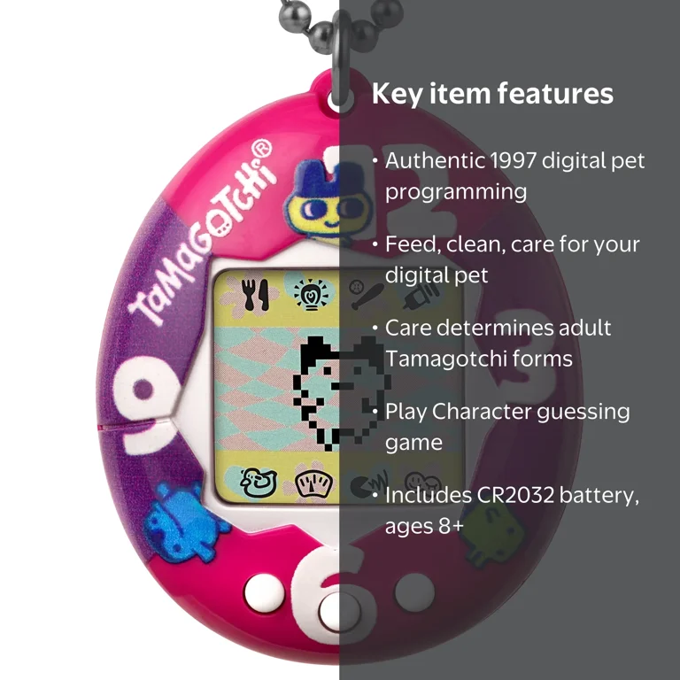 Original Tamagotchi - Purple Pink Clock - Walmart.com