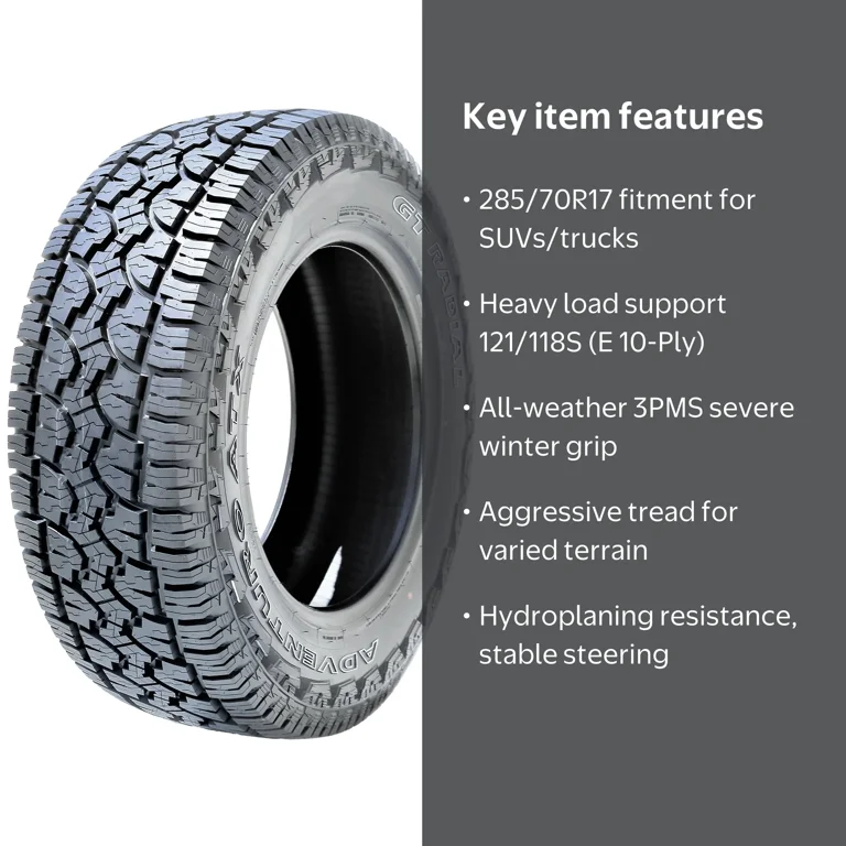 GT Radial Adventuro ATX All Terrain Light Truck Tire, LT285/70R17