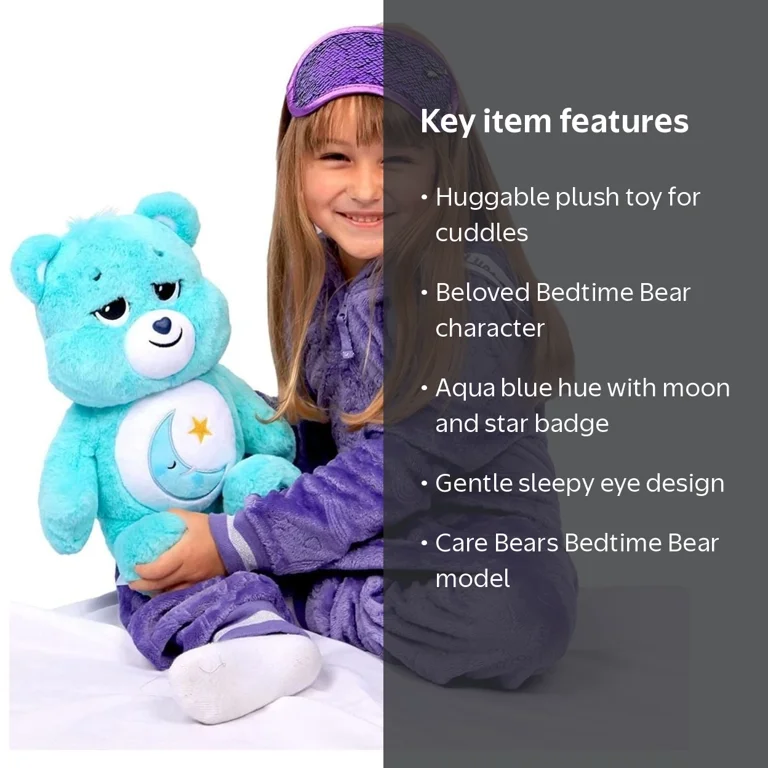 Care Bears, Plush Toy, Bedtime Bear Plush, 2020 with Sleepy Eyes