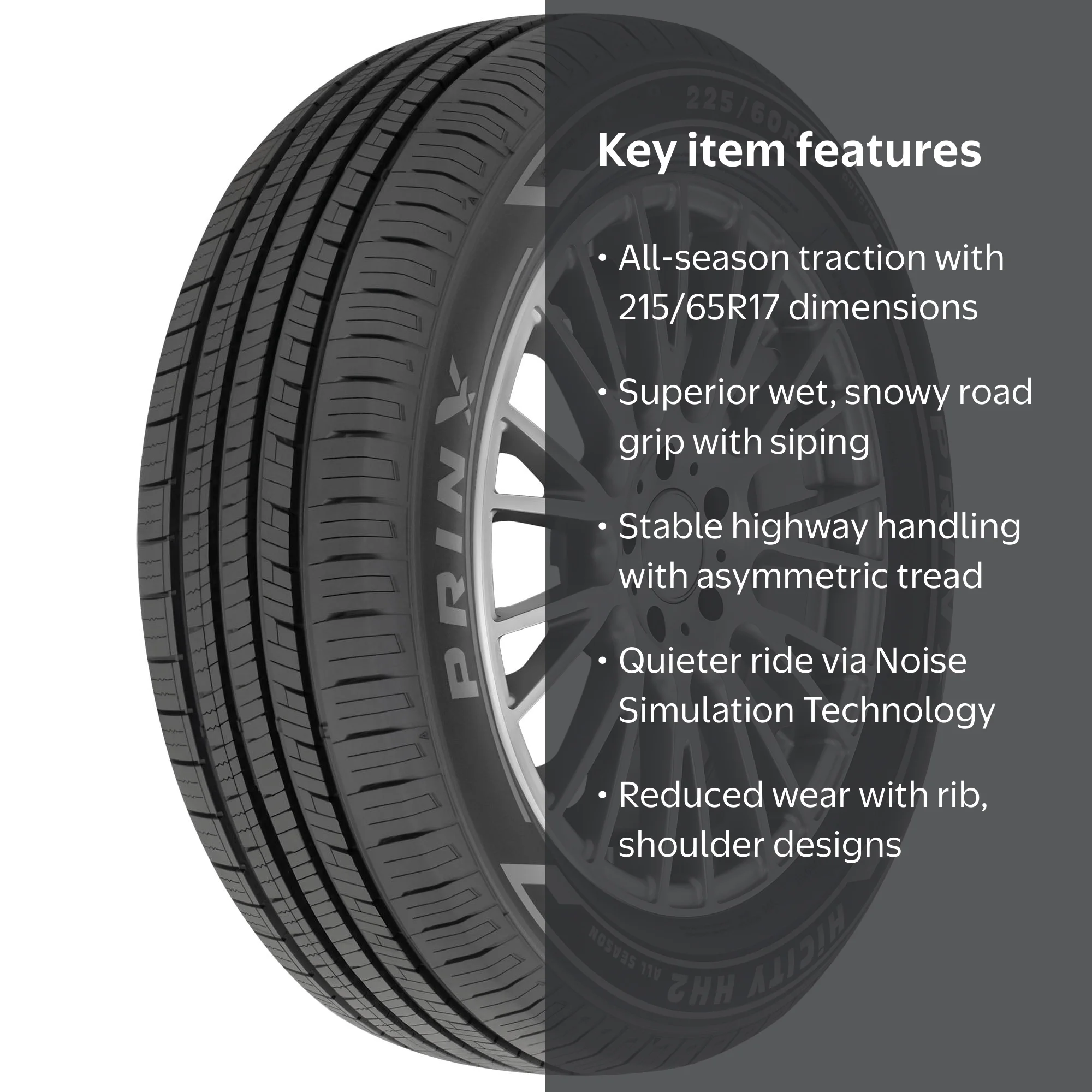 Free Shipping! Prinx All Season Passenger Tire 215/65R17 99H with