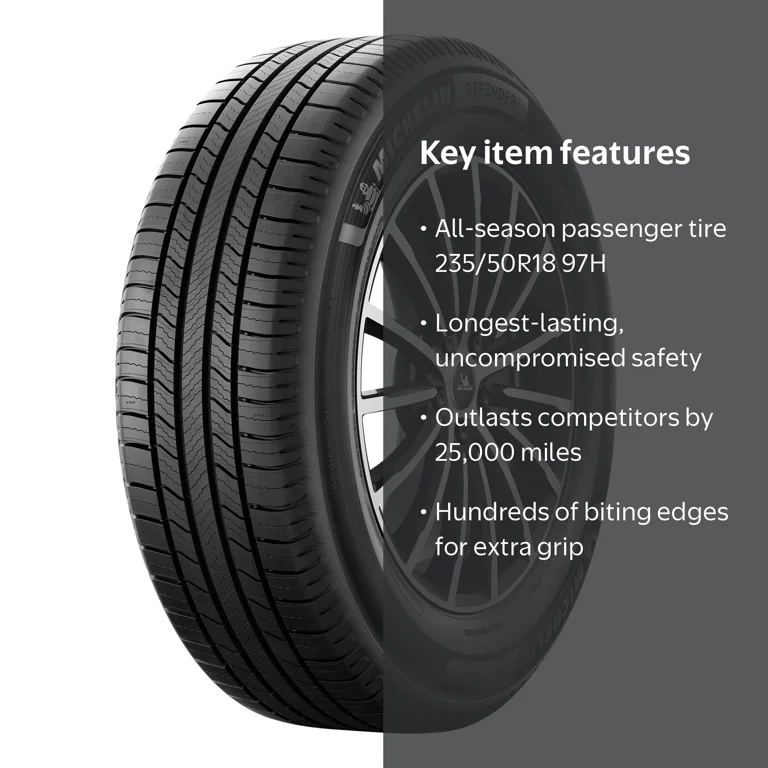 Michelin Defender 2 All-Season Tire, 235/50R18 97H, Quiet Ride
