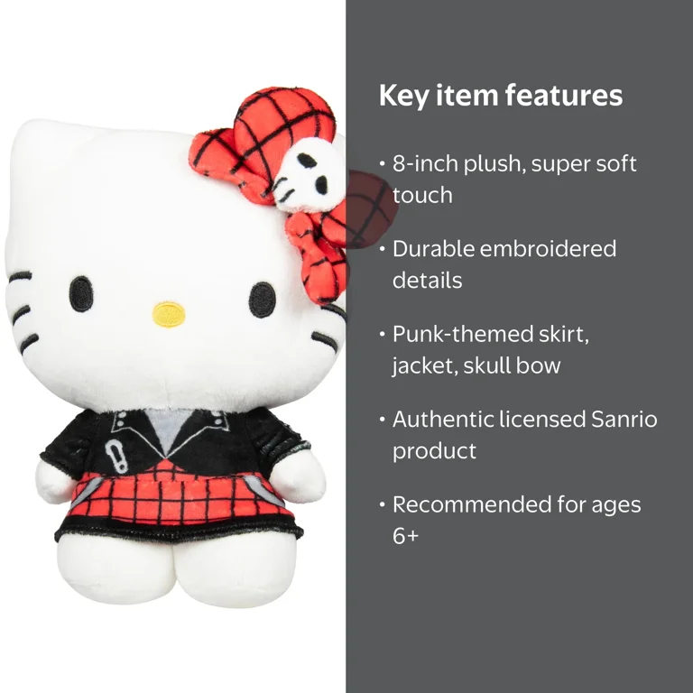 希少！HELLO KITTY ぬいぐるみ レッド ブラック Hello Kitty, Plush, Red Punks 8