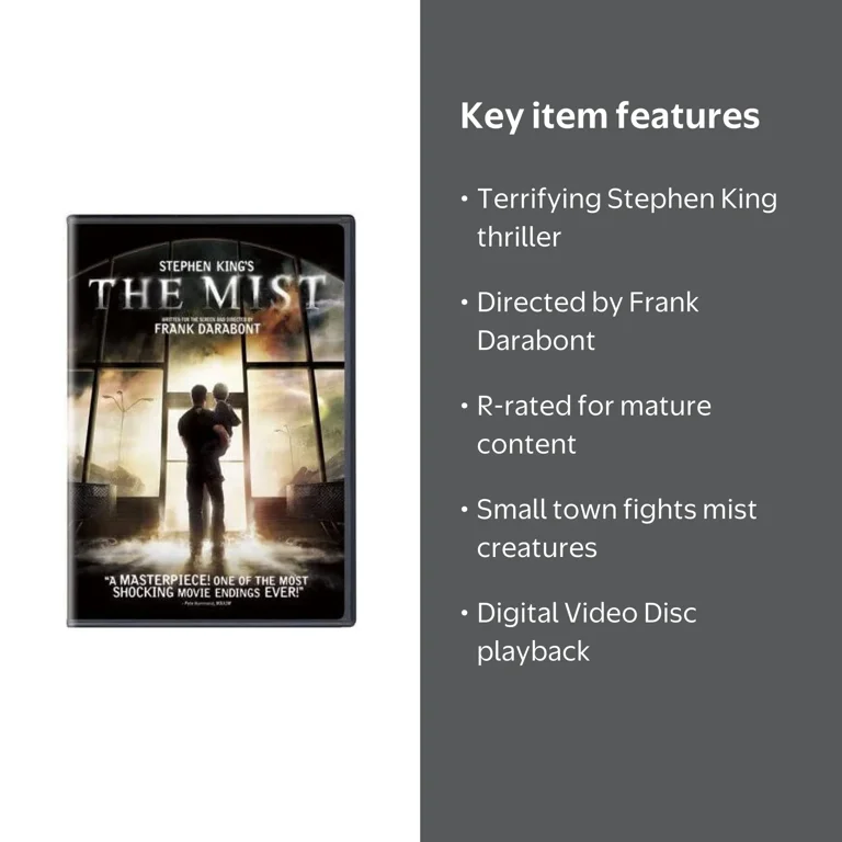 The Mist DVD, Stephen King Thriller, Directed by Frank Darabont