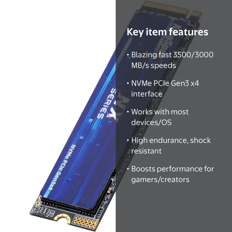 内蔵型SSD KingSpec NX SSD 1TB M.2 NVMe 2280 KingSpec, NX 1TB NVMe M.2 SSD, Up to 3500MB s, 3D NAND - Walmart.com