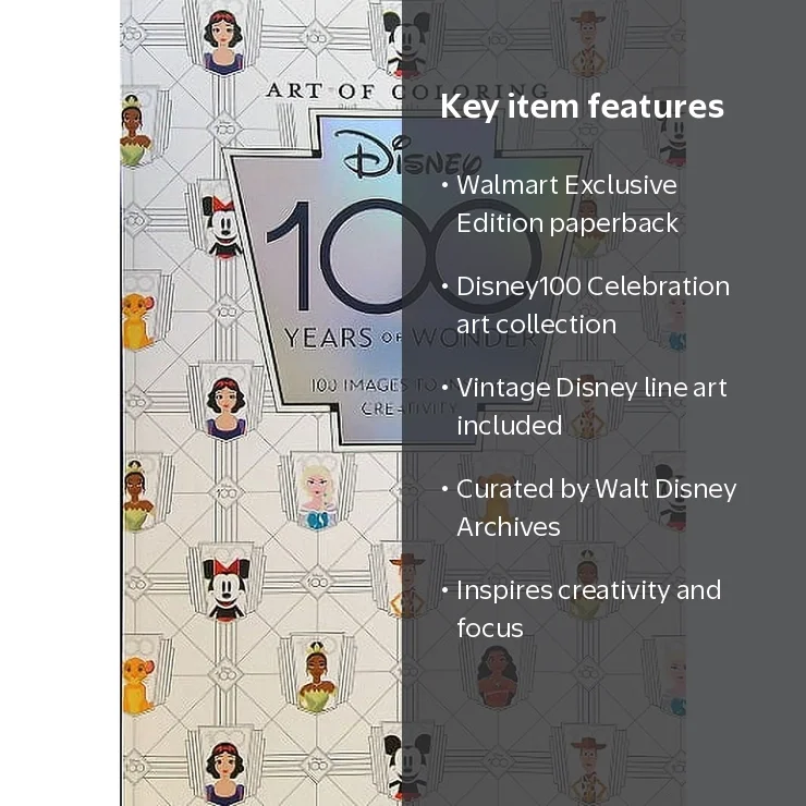 Art of Coloring: Disney 100 Years of Wonder (Paperback) (Walmart