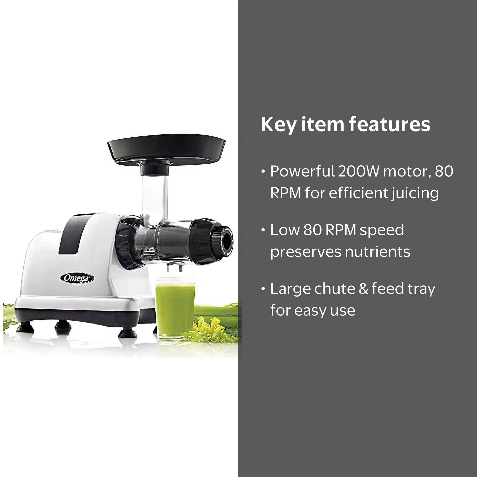 Omega MM900HDS 200-Watt Easy Clean Powerful Celery Juice Extractor