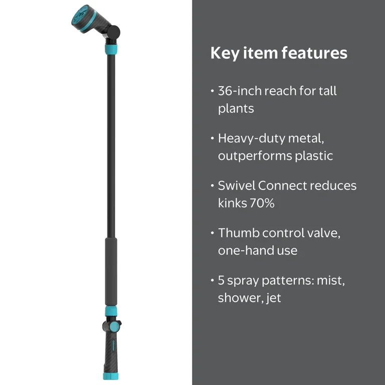 Gilmour Swivel Connect Heavy Duty Thumb Control 36 Inch Wand with
