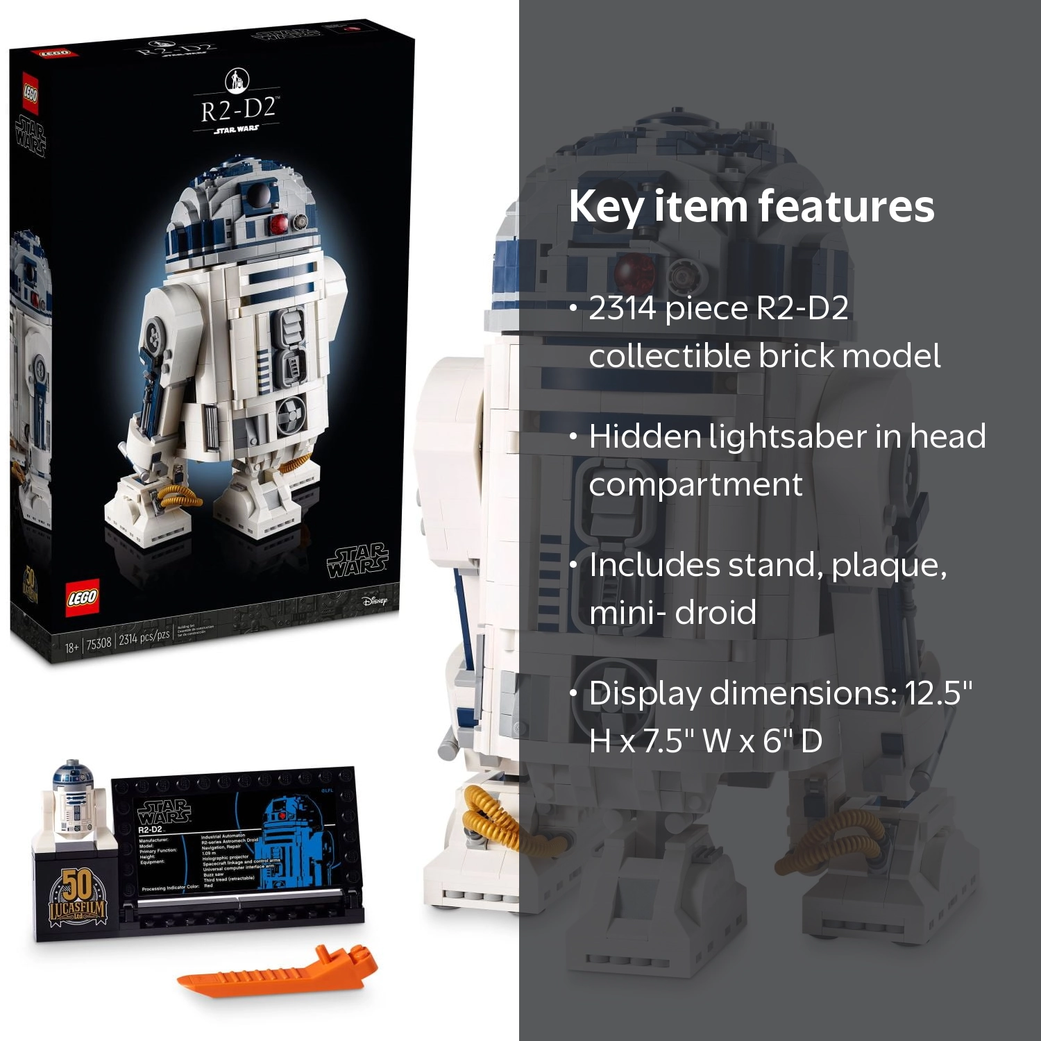 LEGO, Star Wars R2-D2 Building Set, Multicolor, Collectible 3D