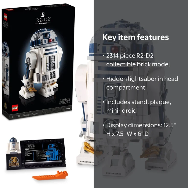 LEGO, Star Wars R2-D2 Building Set, Multicolor, Collectible 3D