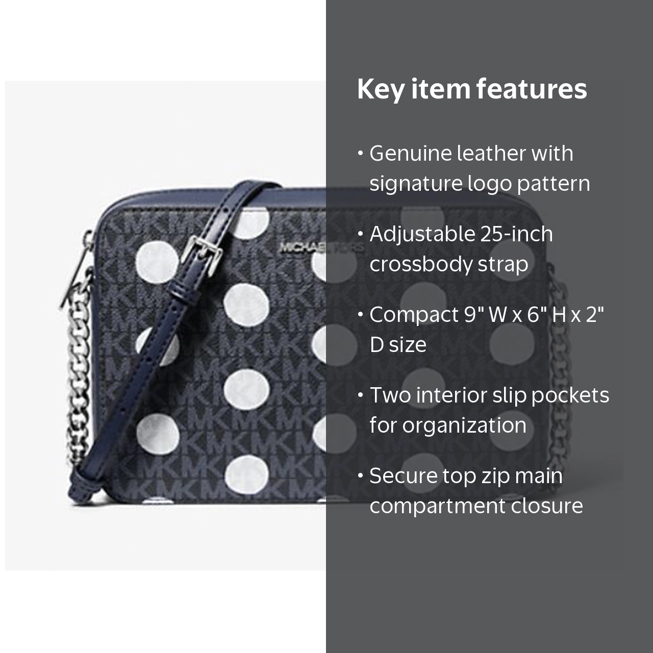 Michael Kors Women's Jet Set Large Polka Dot Signature Logo