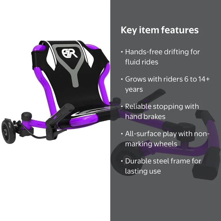 EzyRoller, Drifter X, Purple ride-on scooter, cambering motion