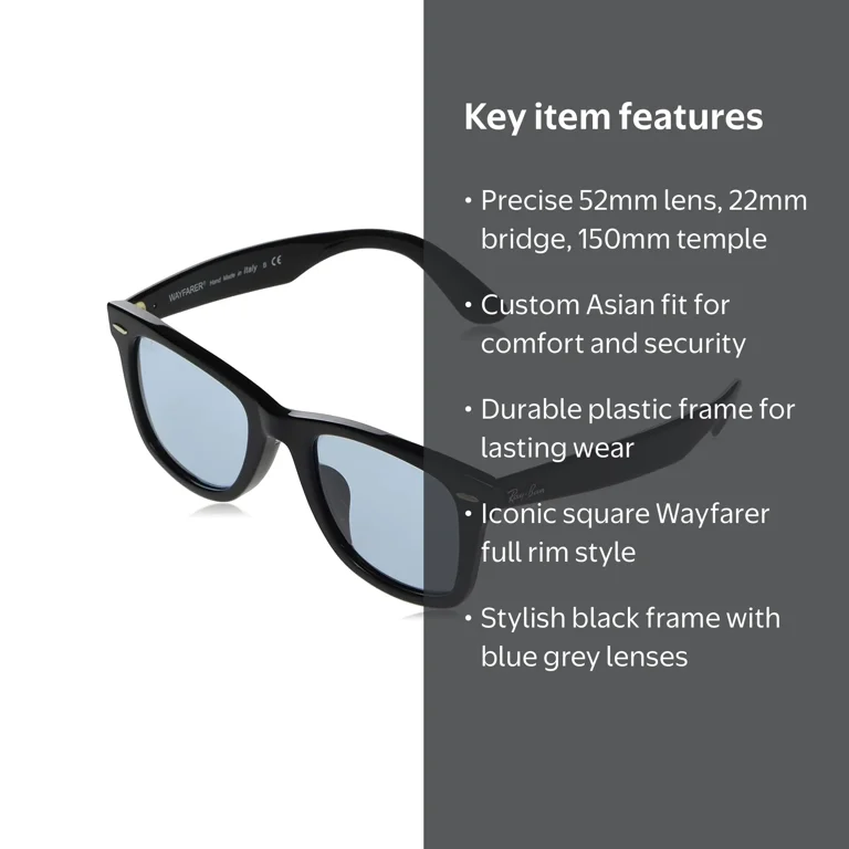 Ray-Ban Rb2140f Original Wayfarer Asian Fit Sunglasses - Walmart.com