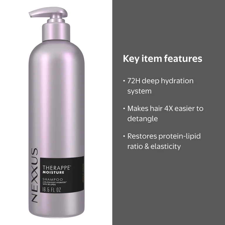 Nexxus Therappe Shampoo for Dry Hair, Polysoft Hydrator, 16.5 fl