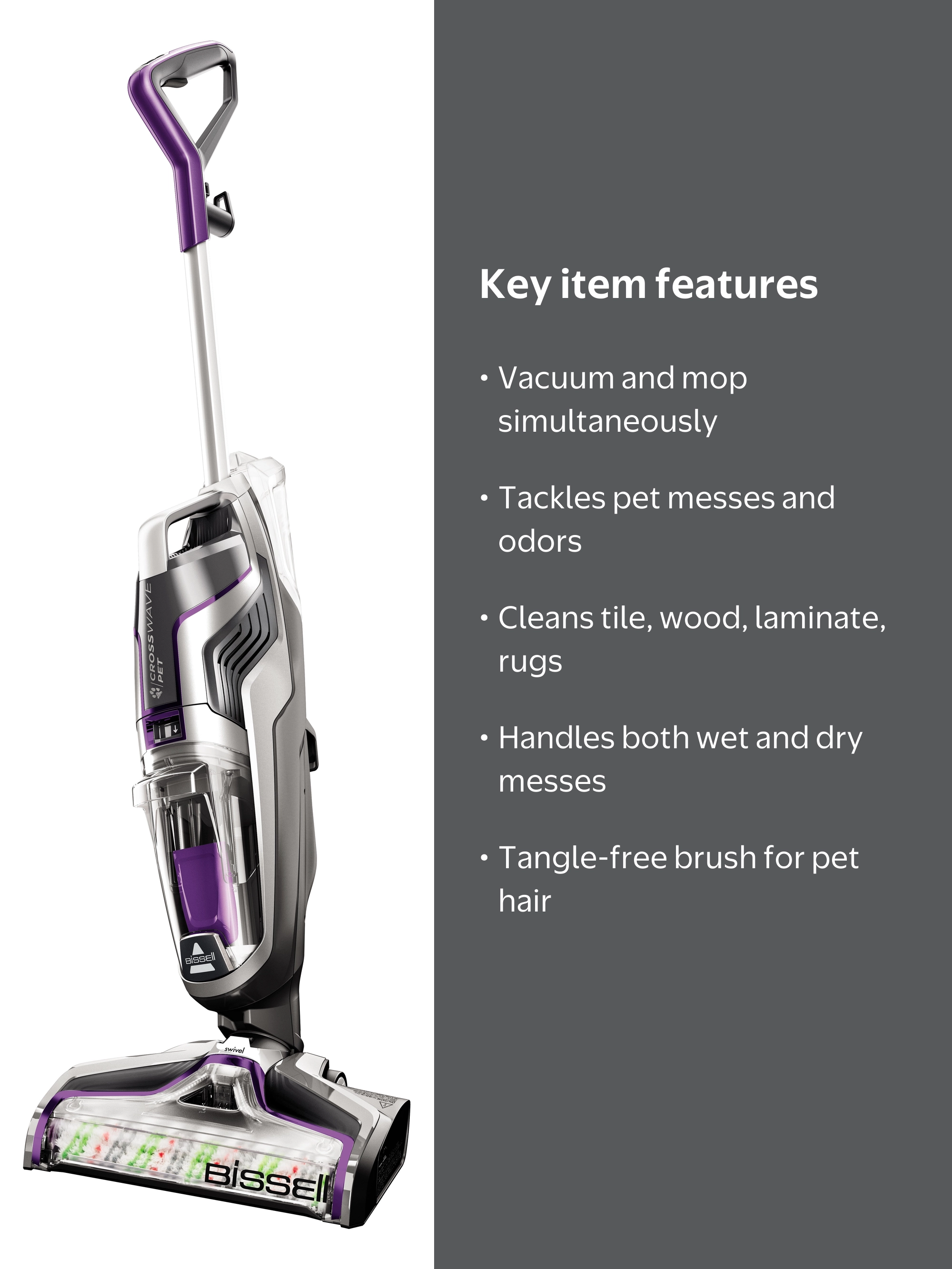 BISSELL CrossWave Turbo Pet Pro Cleaner, Multi-Surface Wet-Dry