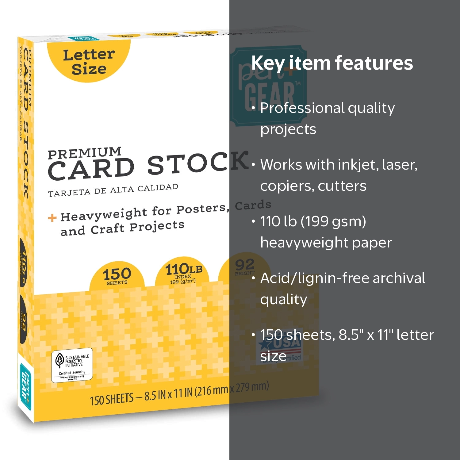 Pen+Gear Premium White Card Stock, 8.5