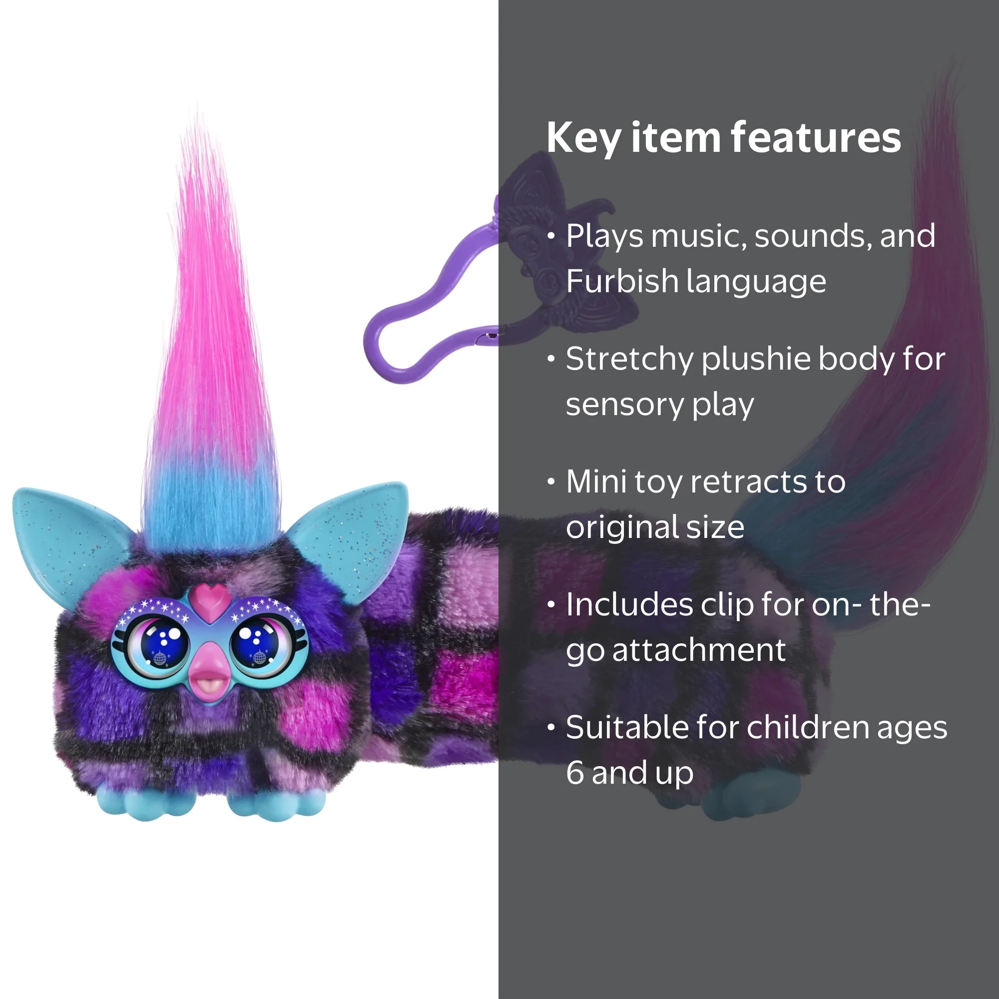 Furby DJ Furblets Dis-Co-Dazz Mini Electronic Plush Toy for Girls