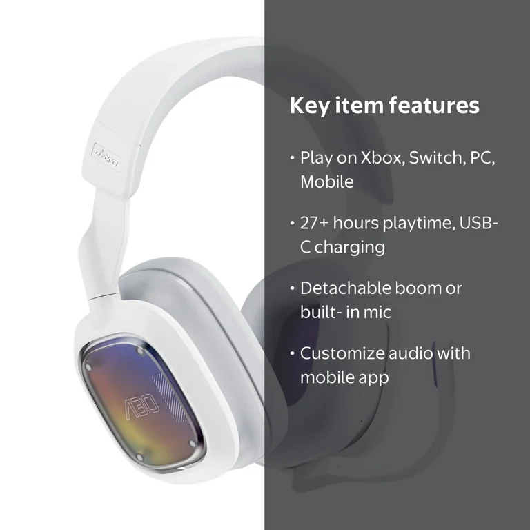 Logitech A30 Gaming Headset, Bluetooth and Wired, 49.2 ft Range