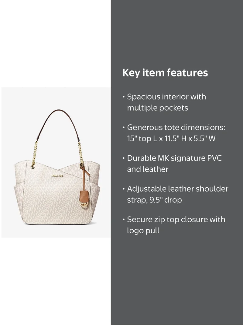 Michael Kors Original Large Chain Shoulder Tote Handbag, Jet Set
