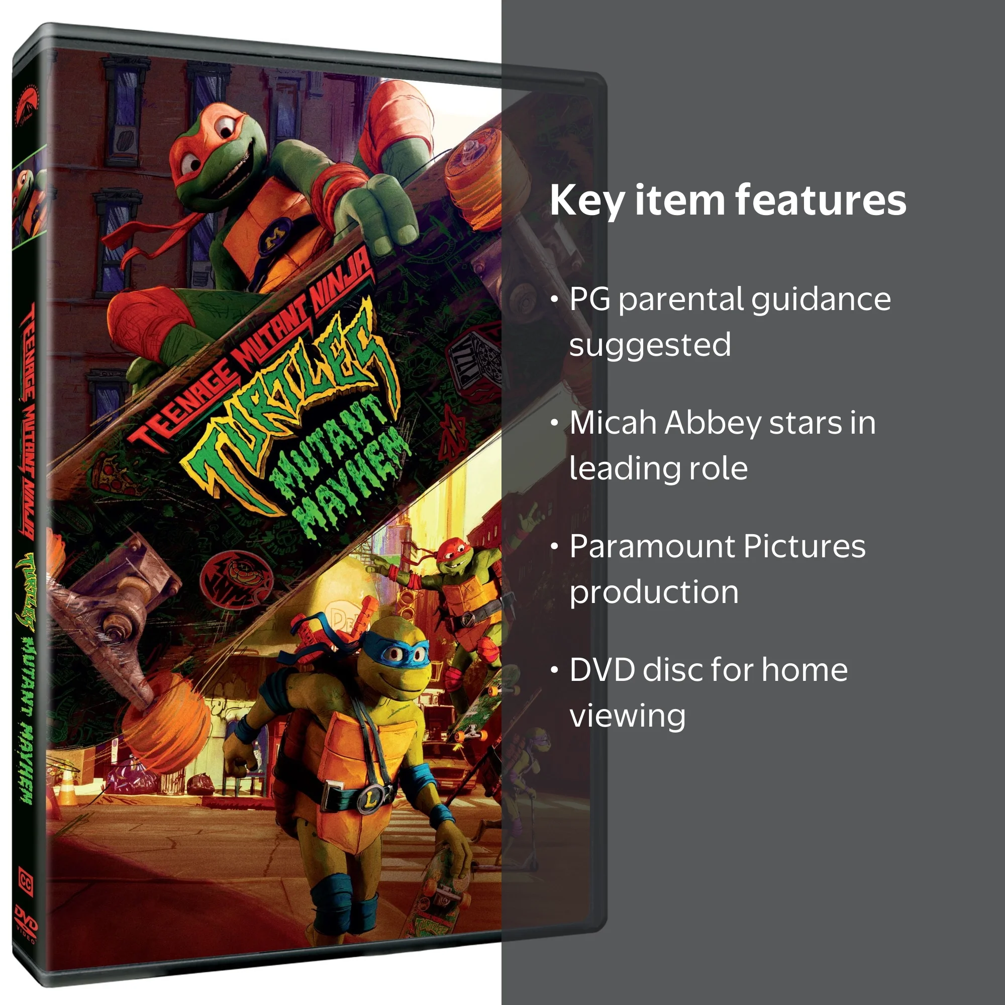 Teenage Mutant Ninja Turtles: Mutant Mayhem (DVD), Starring Micah