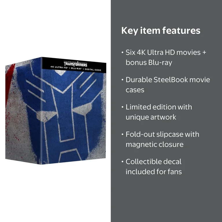 Bumblebee & Transformers 6-Movie Collection (4K HD) (Steelbook