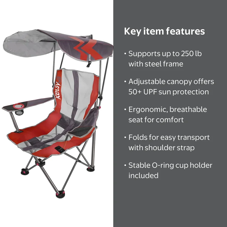 Kelsyus Original Foldable Canopy Chair for Camping, Tailgates, and