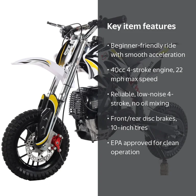 X-Pro Brand New Zephyr 4 Stroke 40cc Gas Pit Dirt Bike, Mini bike