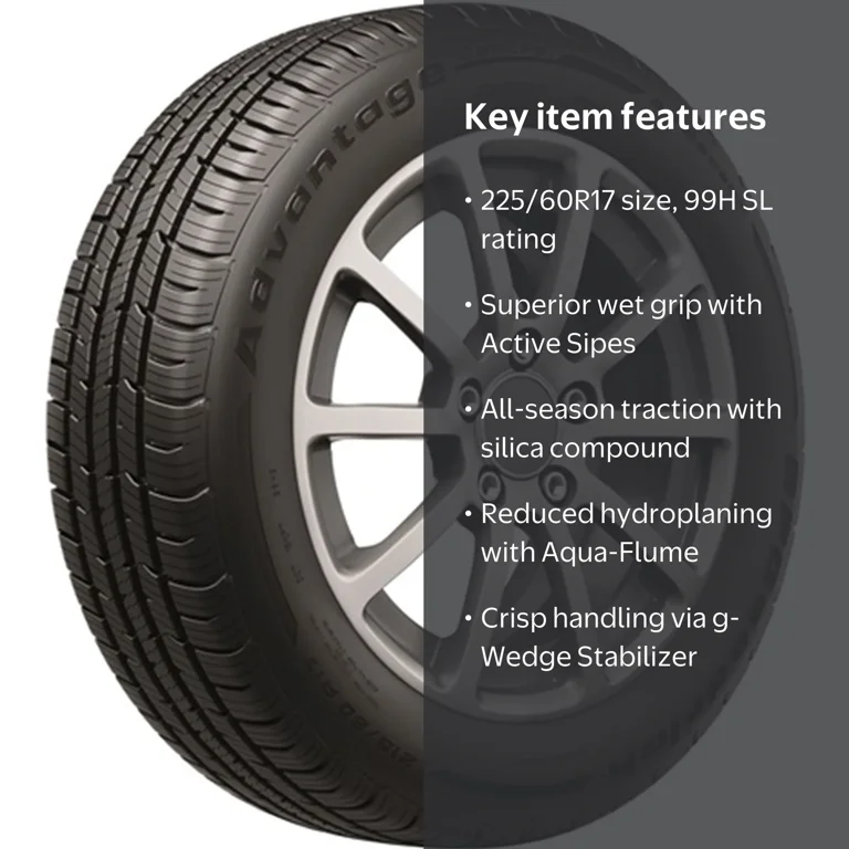 BFGoodrich, Passenger Tire, 225/60R17 99H, All Season Traction