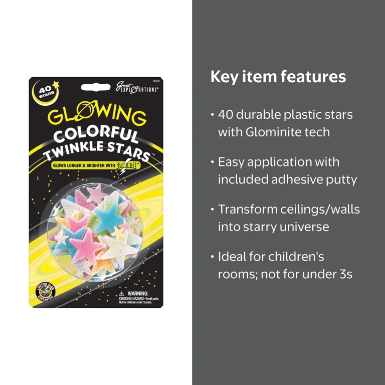 University Games, Glow-In-The-Dark Star Packs, 40/Pkg - Walmart.com
