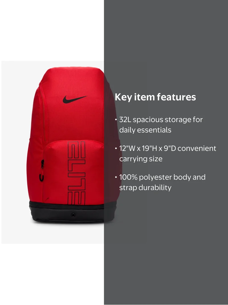 Nike, Unisex Backpack, 32L, University Red/Black/White - Walmart.com