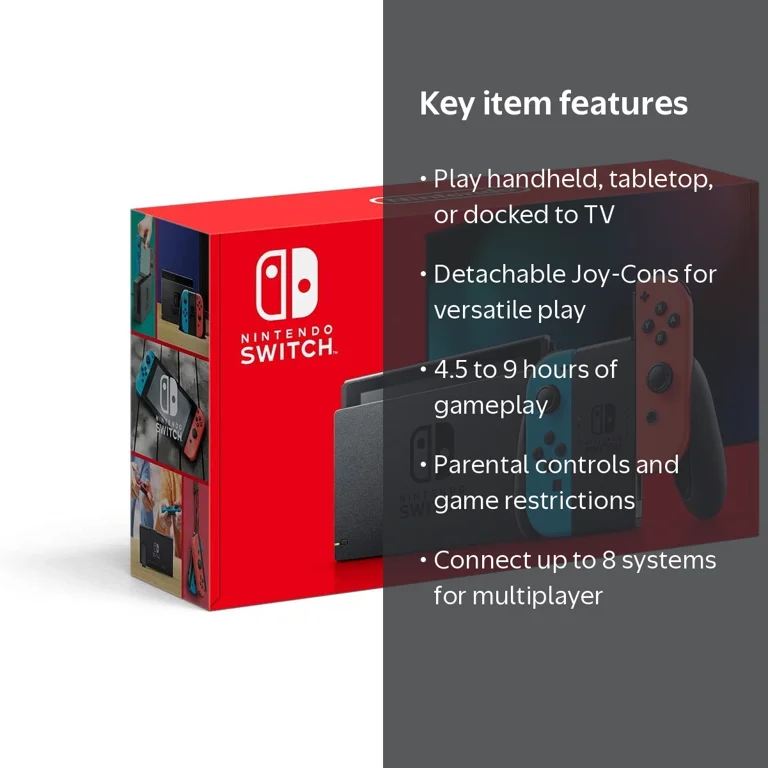 Nintendo Switch with Neon Blue and Red Joy-Con, HAC-001(-01), 6.2