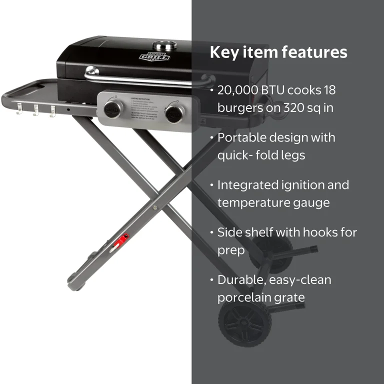 Free Shipping! Expert Grill 2-Burner Black Propane Gas Grill with
