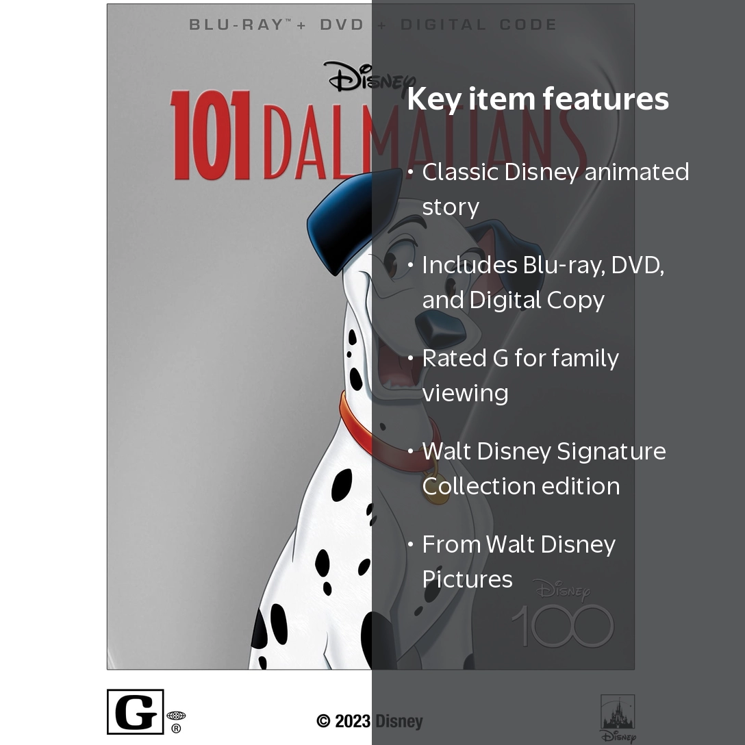 Disney, 101 Dalmatians Blu-ray DVD Digital Copy, Signature