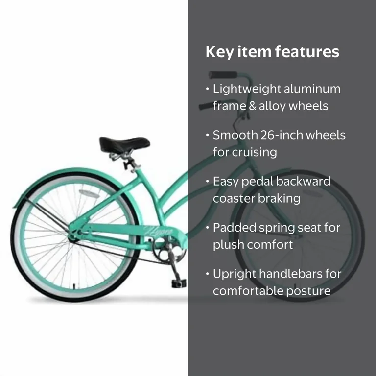 giant beach cruiser bicycles The lightweight aluminum frame provides a smooth and nimble ride Hyper Bicycle Women's 26 In.