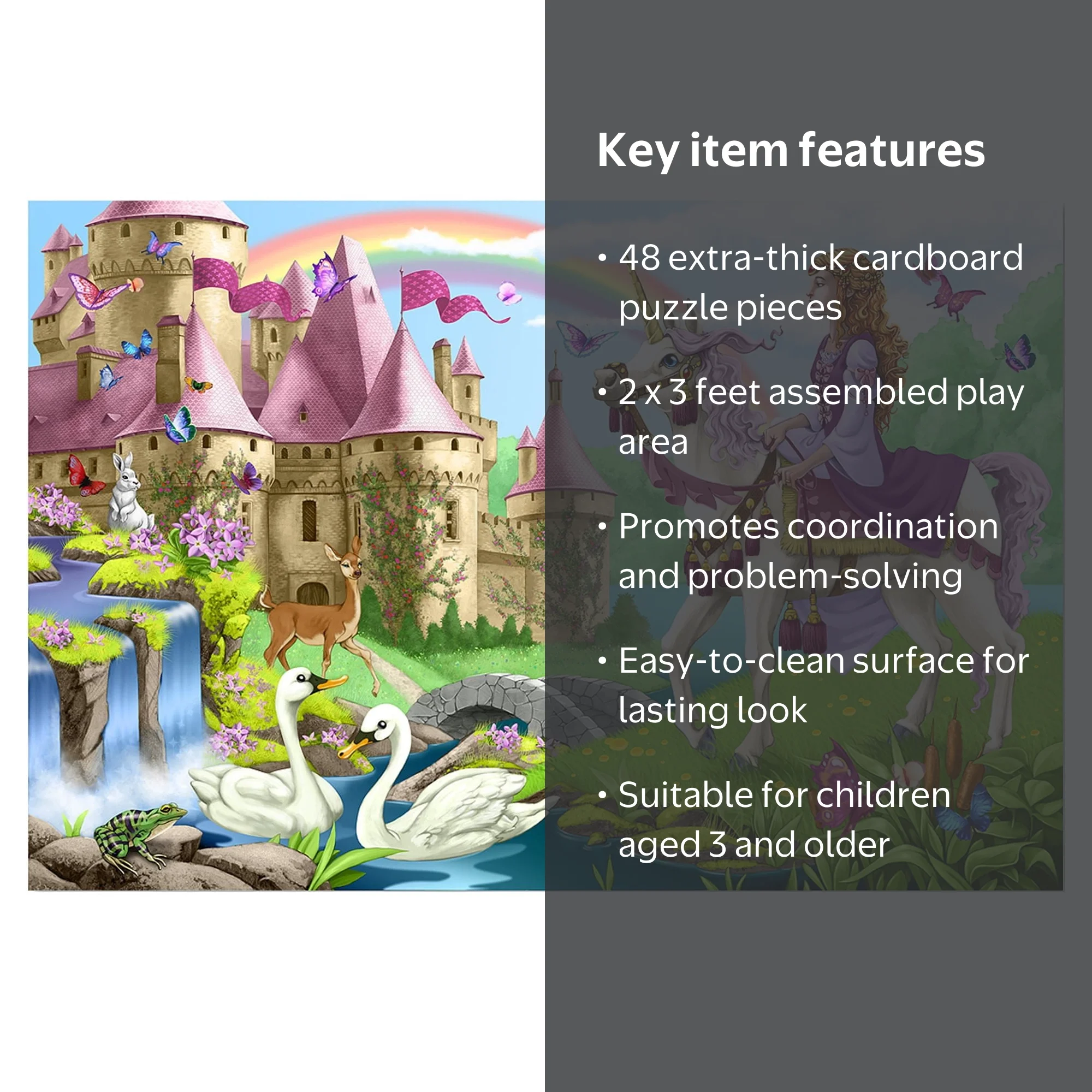Yuki & Daughters キィエルバサ、レッドネット、フエ3点セット Melissa & Doug, Fairy Tale Castle Jumbo Floor Puzzle, 48 pcs, 2x3