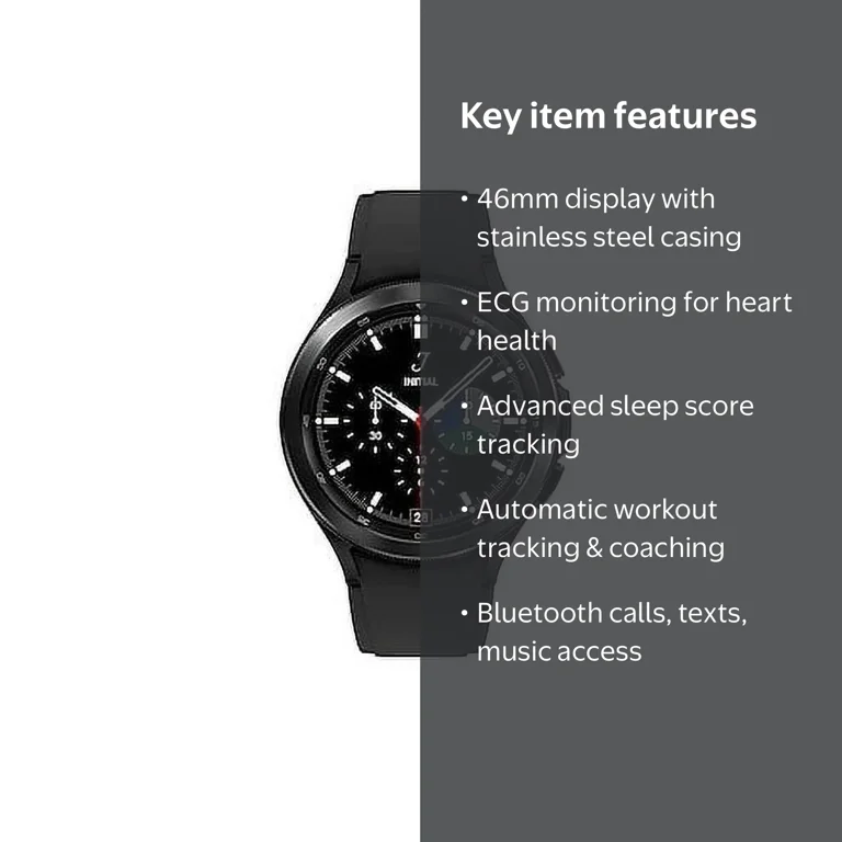 Samsung, Galaxy Watch4 Classic Smart Watch, 46mm Bluetooth, Black