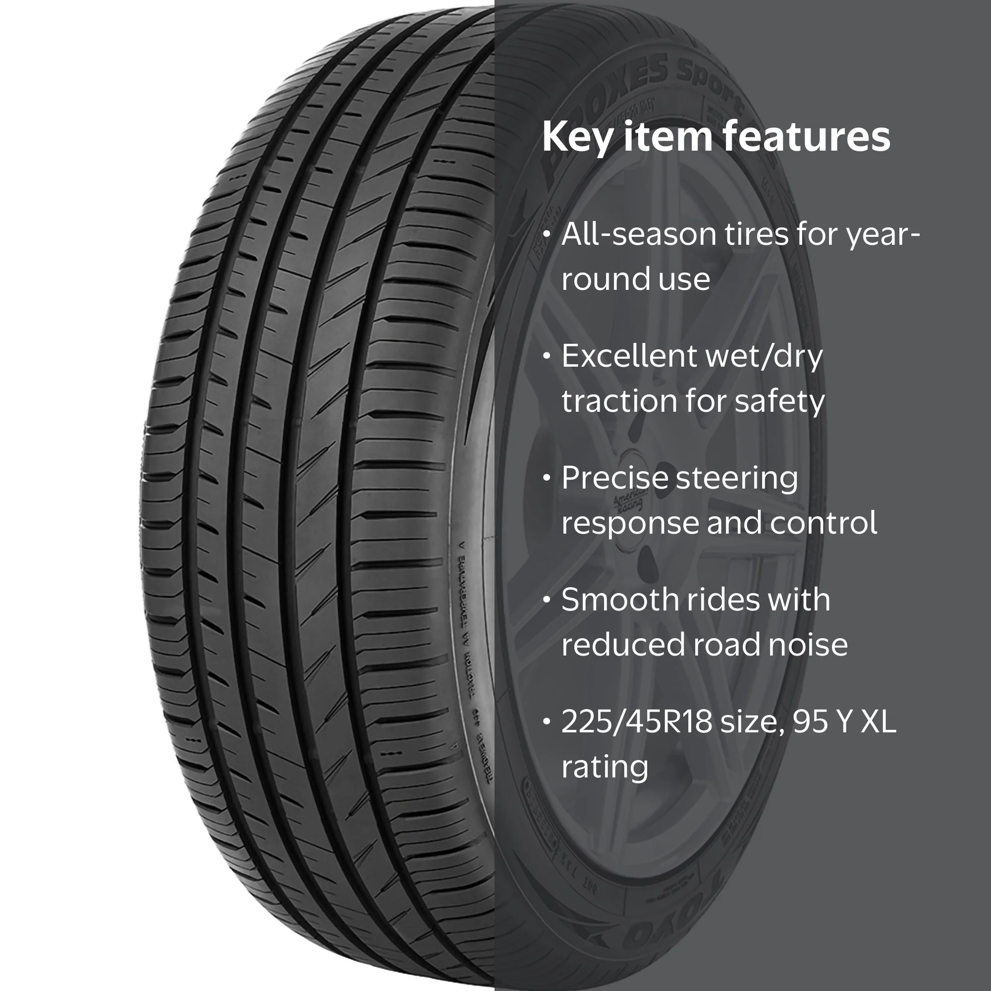 Toyo All-Season 225/45R18 95 Y Tire - Walmart.com