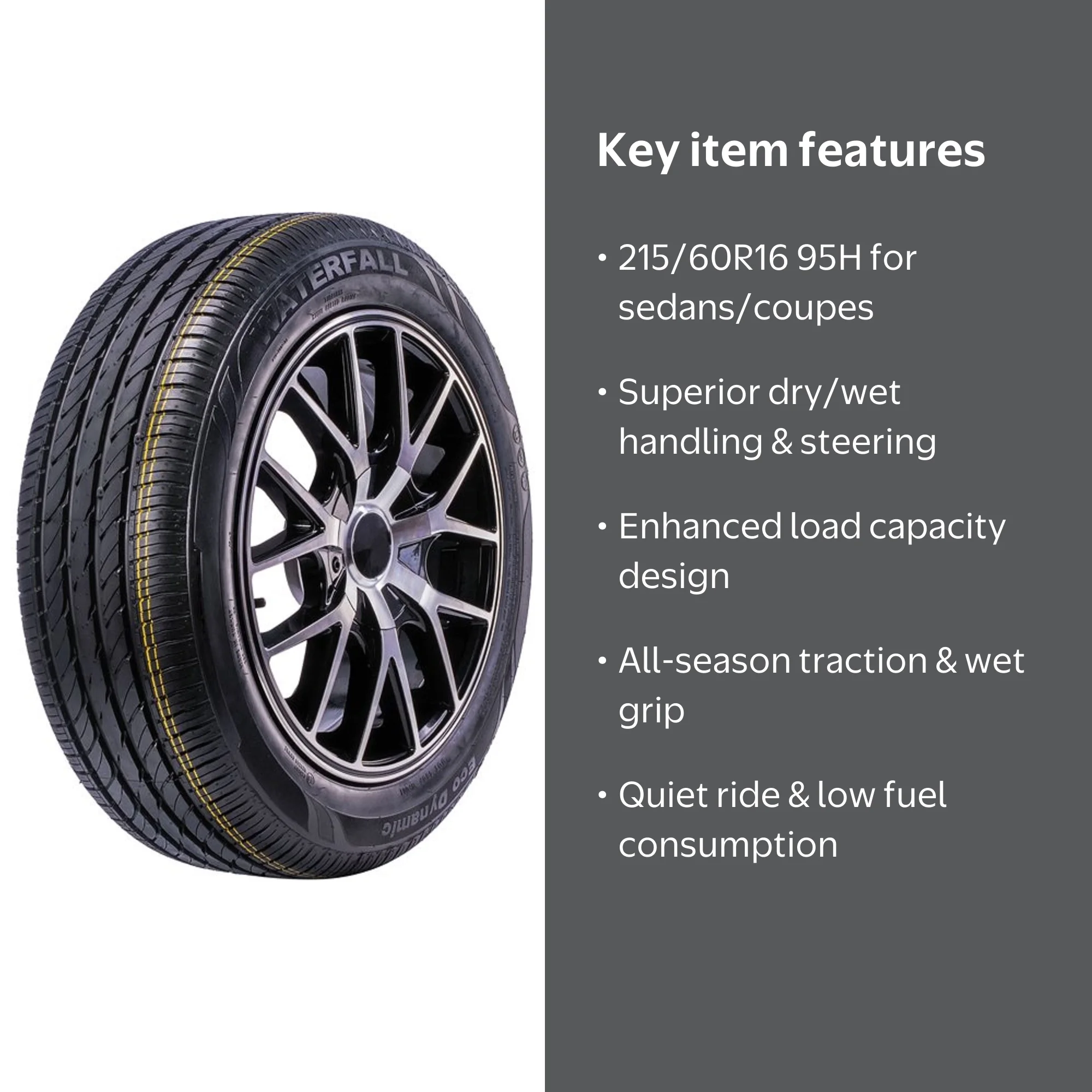 Waterfall All-Season Eco Dynamic 215/60R16 95H Passenger Tire for