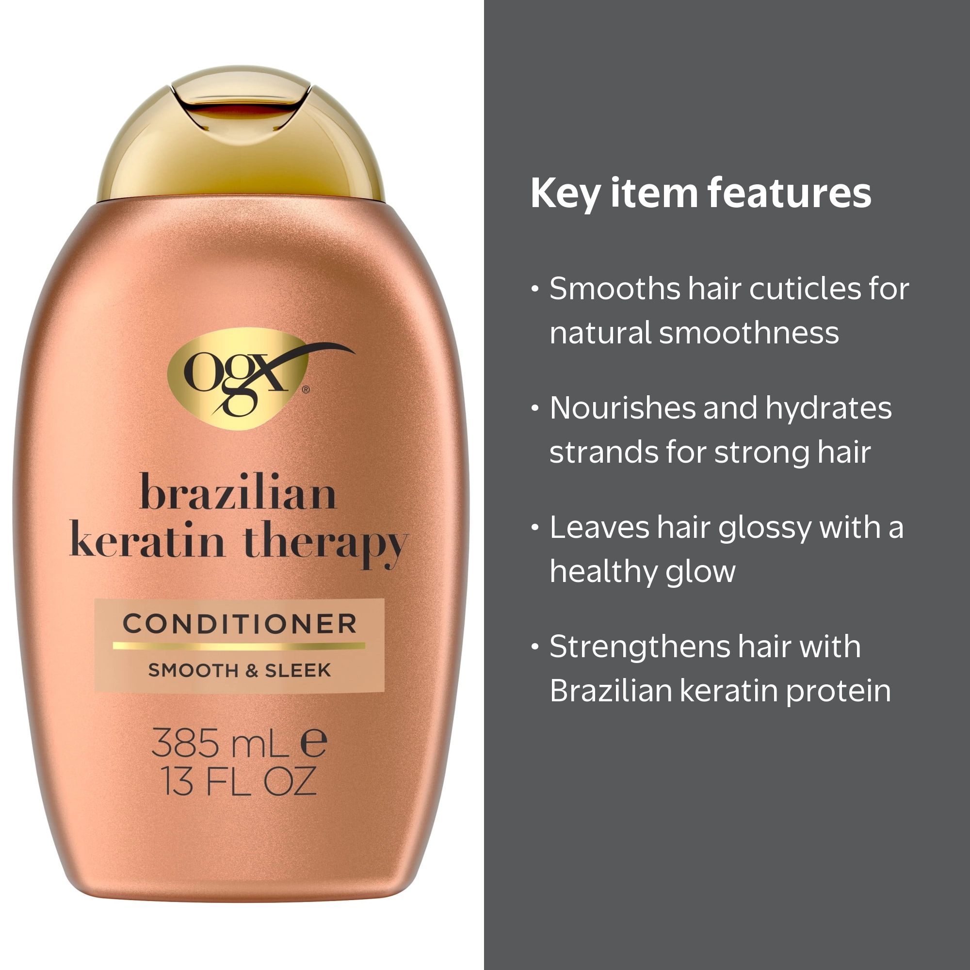 OGX Ever Straightening + Brazilian Keratin Conditioner, 13 oz
