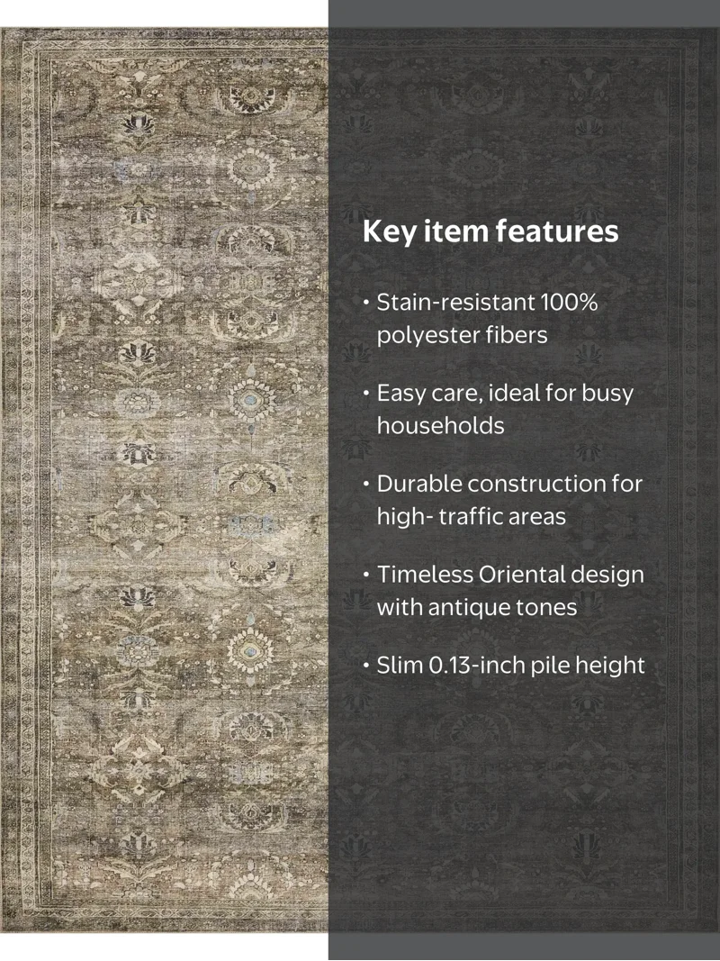 Loloi II Layla Traditional Area Rug 2x5 Antique Moss Polyester