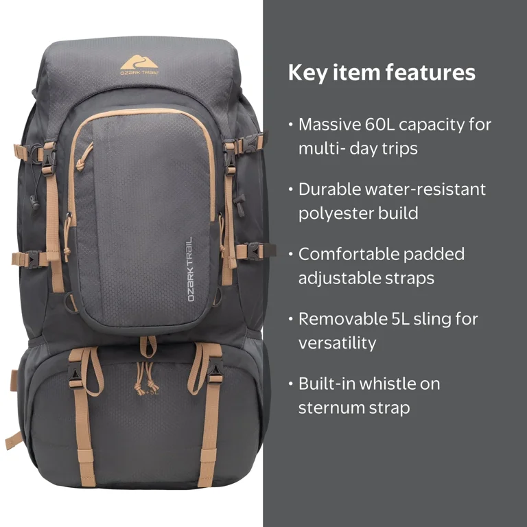 12 inch hiking backpack Camel 12L Stay hydrated and comfortable on your outdoor adventures with the INOXTO Hydration Backpack Ozark Trail 60L Hiking Backpack