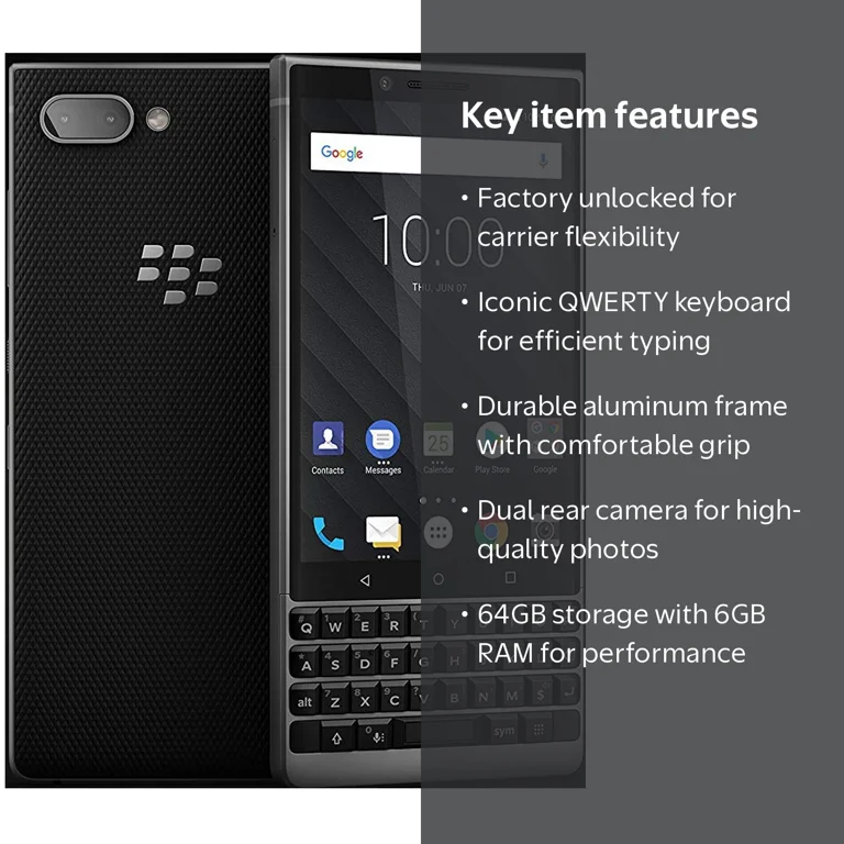 BlackBerry KEY2 64GB Smartphone, Black - Walmart.com
