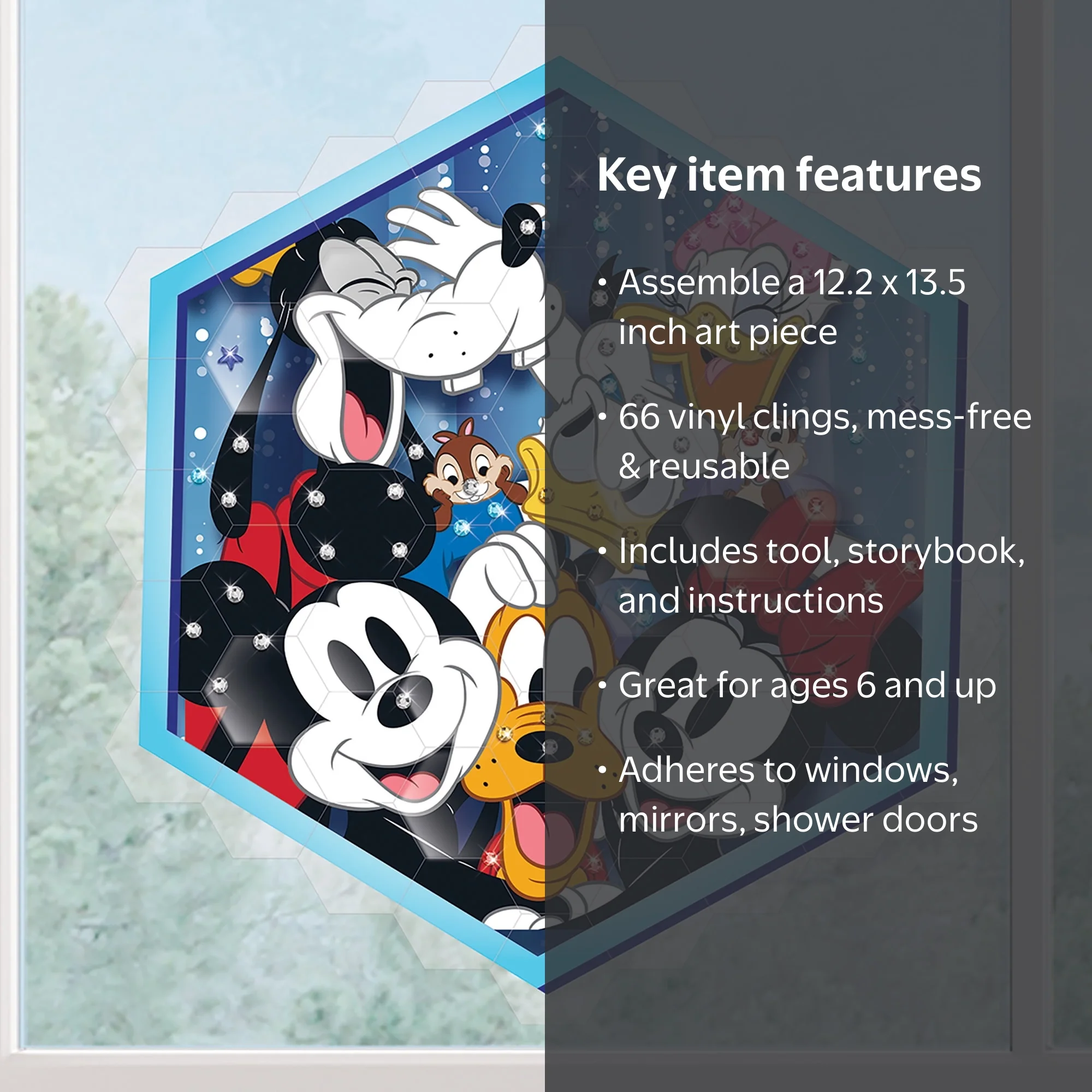 Disney: Window Art Mosaic - Mickey & Friends - 66 pcs, Reusable