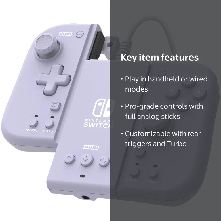 HORI Split Pad Compact Attachment Set: Lavender for Nintendo