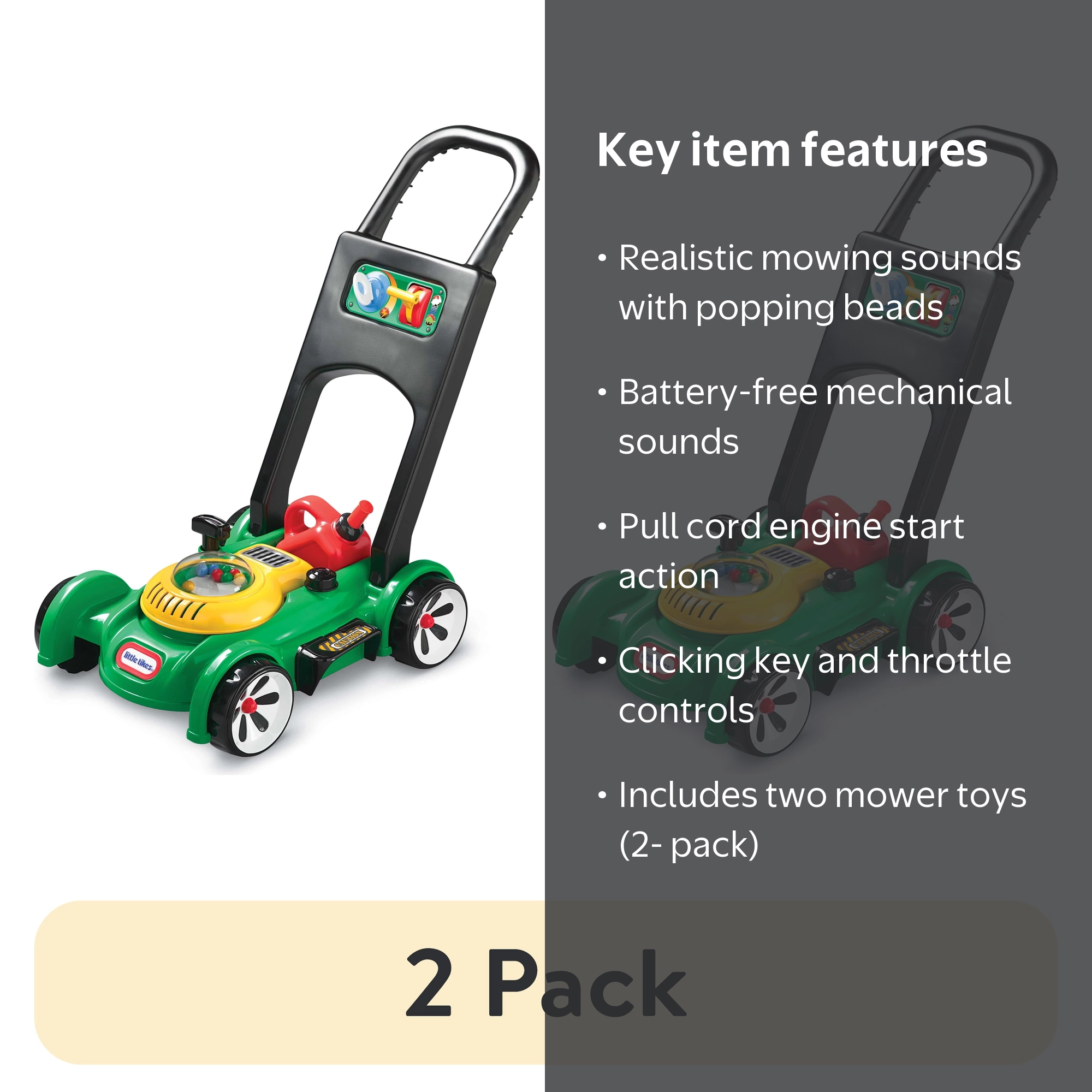 2 pack) Little Tikes Gas 'n Go Mower Toy For Ages 3+ Green